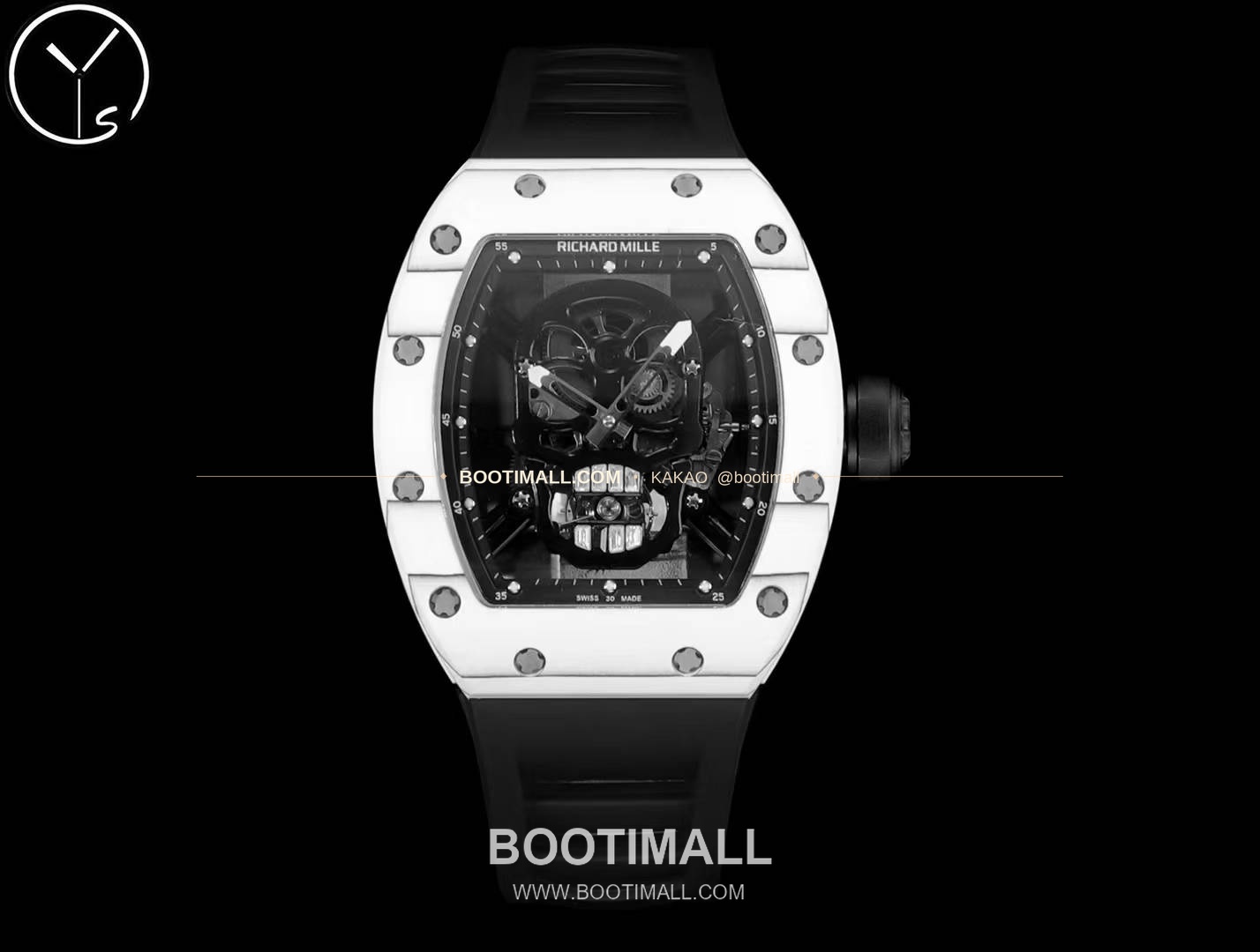 리차드밀 RM055 NTPT카본 블랙스켈레톤 수동 Richard Mille RM055 NTPT Carbon Black Skeleton Manual 49.9mm 1