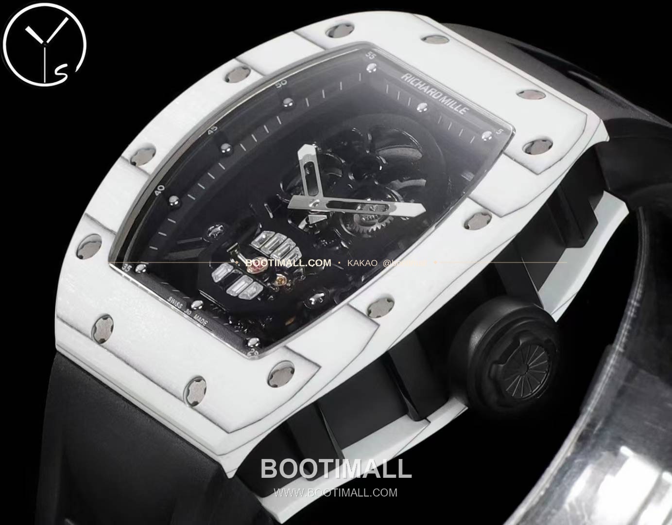 리차드밀 RM055 NTPT카본 블랙스켈레톤 수동 Richard Mille RM055 NTPT Carbon Black Skeleton Manual 49.9mm 5