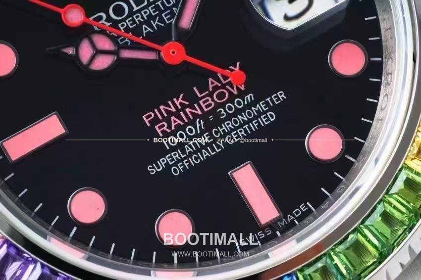 롤렉스 서브마리너 904L스틸 블랙다이얼 레인보우베젤 오토매틱 Rolex Submariner 904L Steel Black Dial Rainbow Bezel Automatic 40mm 4