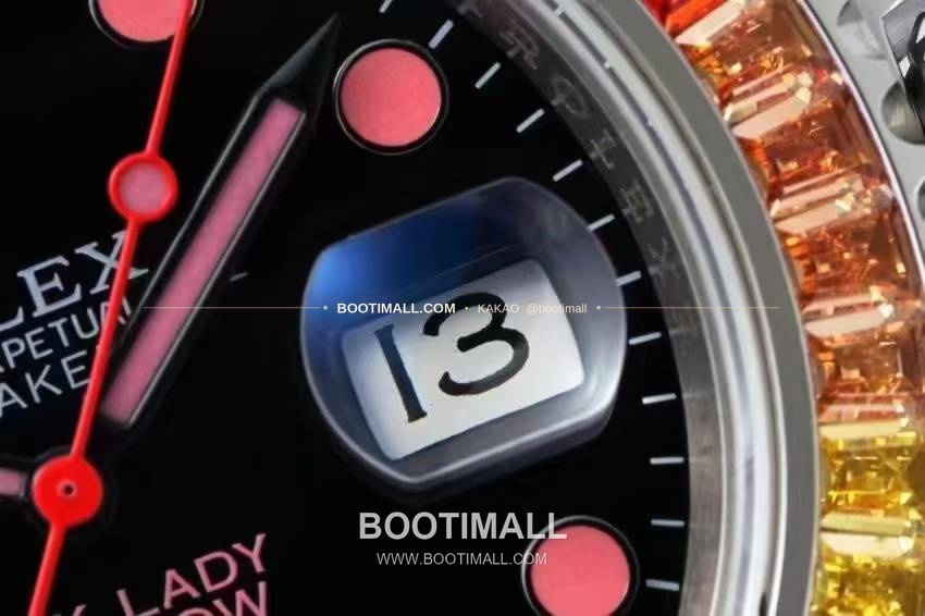 롤렉스 서브마리너 904L스틸 블랙다이얼 레인보우베젤 오토매틱 Rolex Submariner 904L Steel Black Dial Rainbow Bezel Automatic 40mm 5