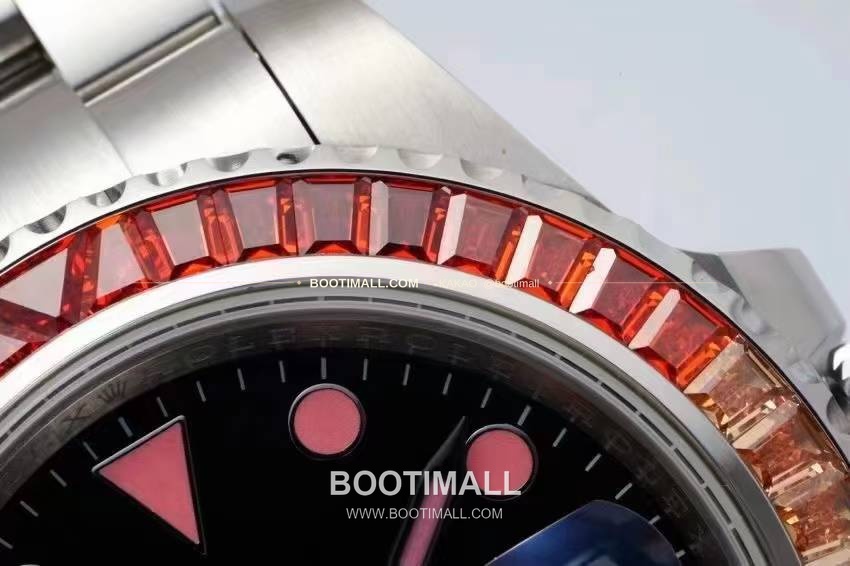 롤렉스 서브마리너 904L스틸 블랙다이얼 레인보우베젤 오토매틱 Rolex Submariner 904L Steel Black Dial Rainbow Bezel Automatic 40mm 6