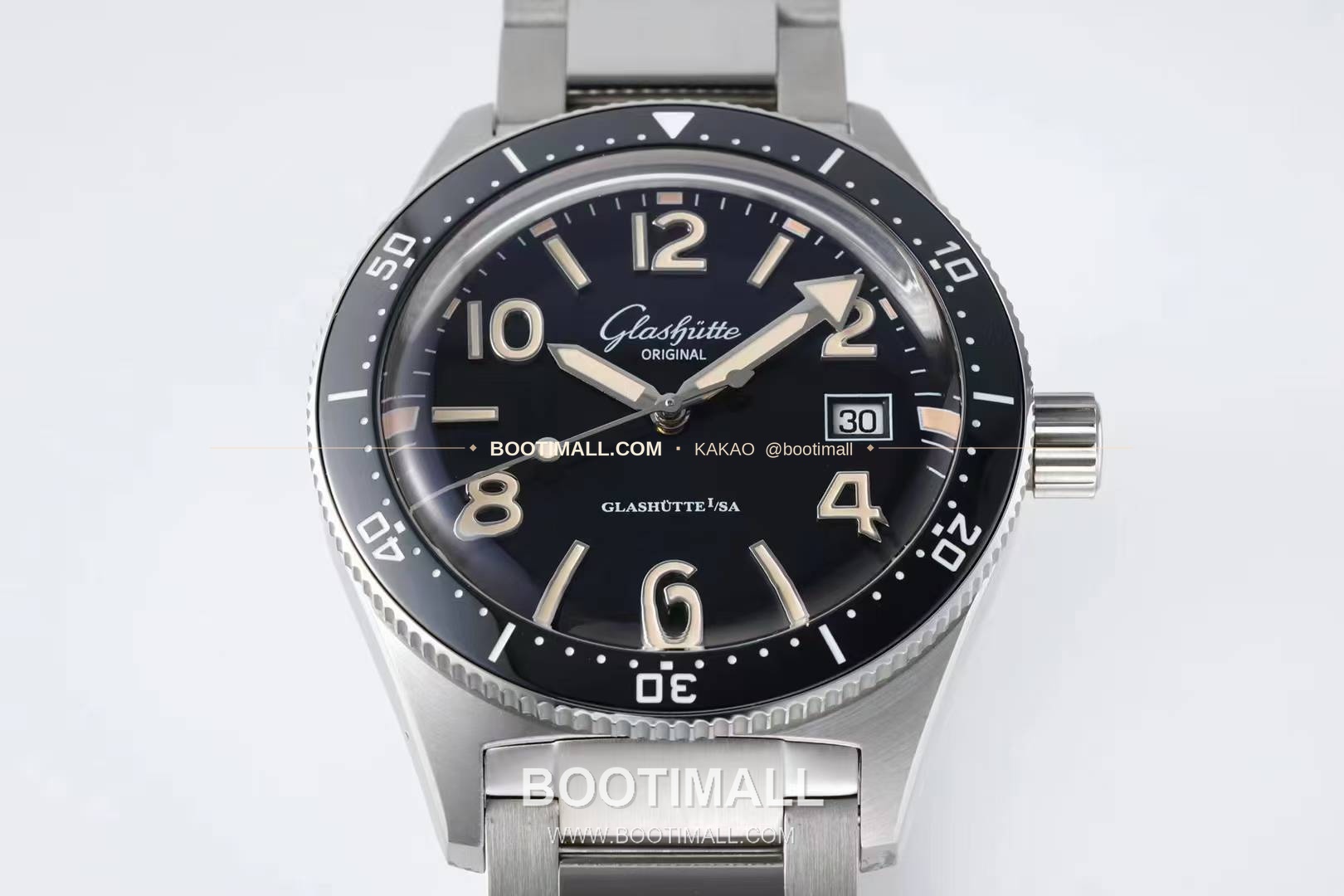 글라슈테 오리지널 씨큐 스틸 블랙다이얼 다이버 오토매틱 Glashütte Original SeaQ Steel Black Dial Diver Automatic 43mm 3