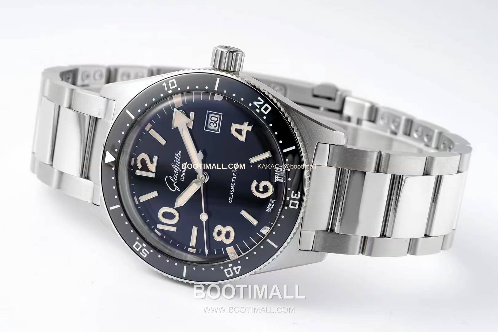 글라슈테 오리지널 씨큐 스틸 블랙다이얼 다이버 오토매틱 Glashütte Original SeaQ Steel Black Dial Diver Automatic 43mm 6