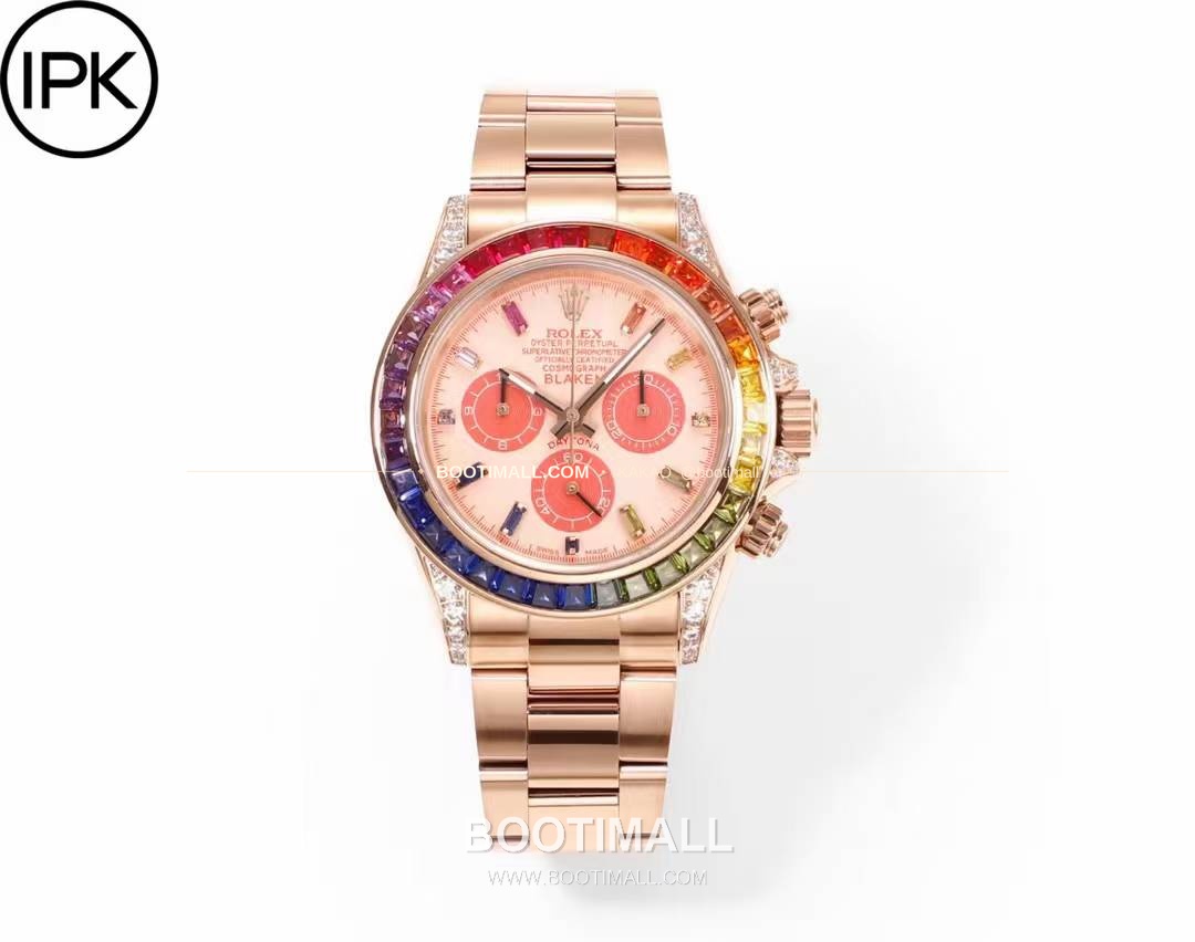 롤렉스 데이토나 904L스틸 블랙다이얼 레인보우베젤 크로노그래프 오토매틱 Rolex Daytona 904L Steel Black Dial Rainbow Bezel Chronograph Automatic 40mm 1