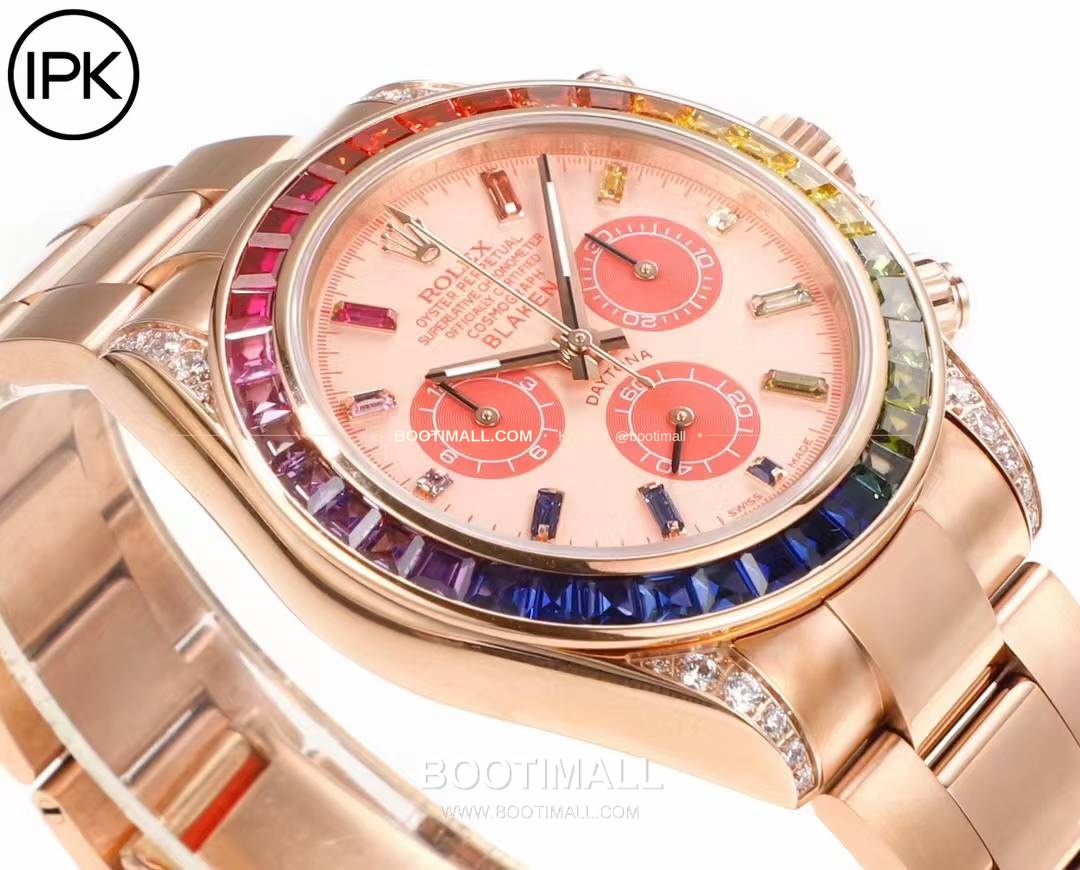 롤렉스 데이토나 904L스틸 블랙다이얼 레인보우베젤 크로노그래프 오토매틱 Rolex Daytona 904L Steel Black Dial Rainbow Bezel Chronograph Automatic 40mm 2