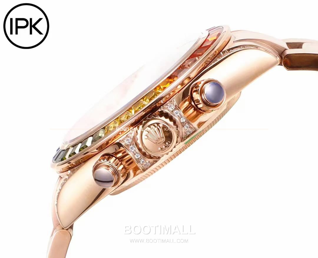 롤렉스 데이토나 904L스틸 블랙다이얼 레인보우베젤 크로노그래프 오토매틱 Rolex Daytona 904L Steel Black Dial Rainbow Bezel Chronograph Automatic 40mm 7