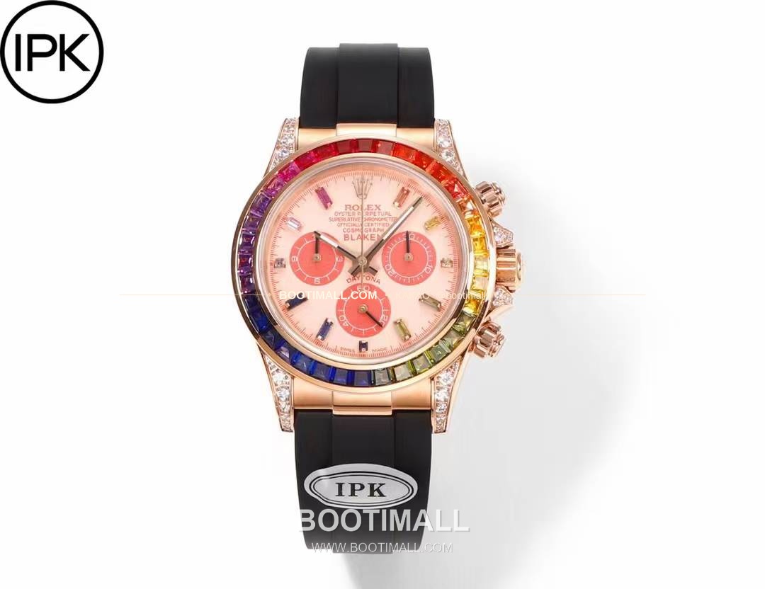 롤렉스 데이토나 904L스틸 블랙다이얼 레인보우베젤 크로노그래프 오토매틱 Rolex Daytona 904L Steel Black Dial Rainbow Bezel Chronograph Automatic 40mm 3