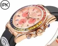 롤렉스 데이토나 904L스틸 블랙다이얼 레인보우베젤 크로노그래프 오토매틱 Rolex Daytona 904L Steel Black Dial Rainbow Bezel Chronograph Automatic 40mm 5