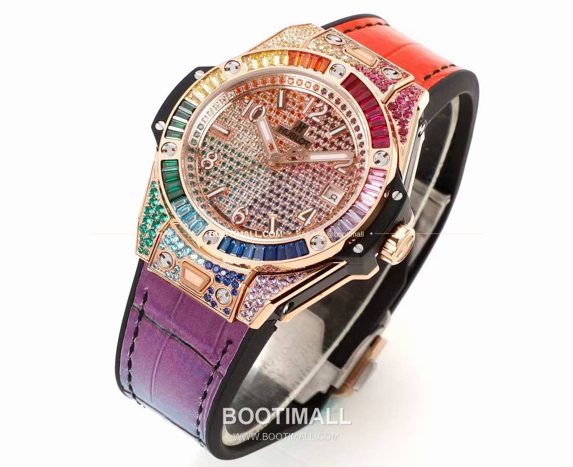 위블로 빅뱅 스틸 레인보우베젤 다이아세팅 오토매틱 Hublot Big Bang Steel Rainbow Bezel Diamond Set Automatic 39mm 3