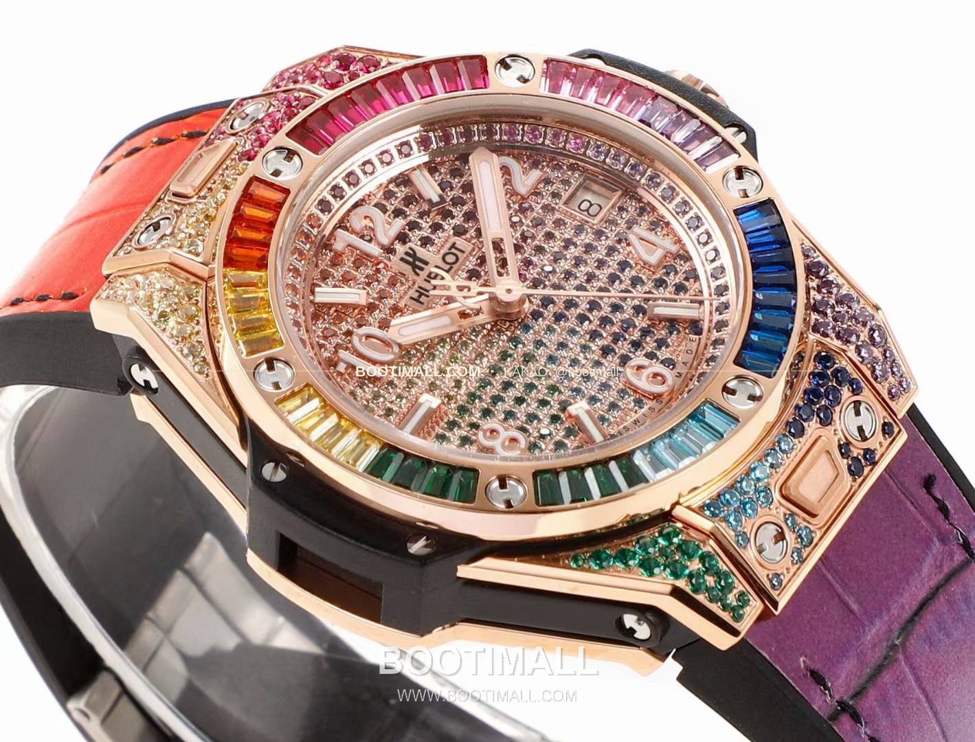 위블로 빅뱅 스틸 레인보우베젤 다이아세팅 오토매틱 Hublot Big Bang Steel Rainbow Bezel Diamond Set Automatic 39mm 4