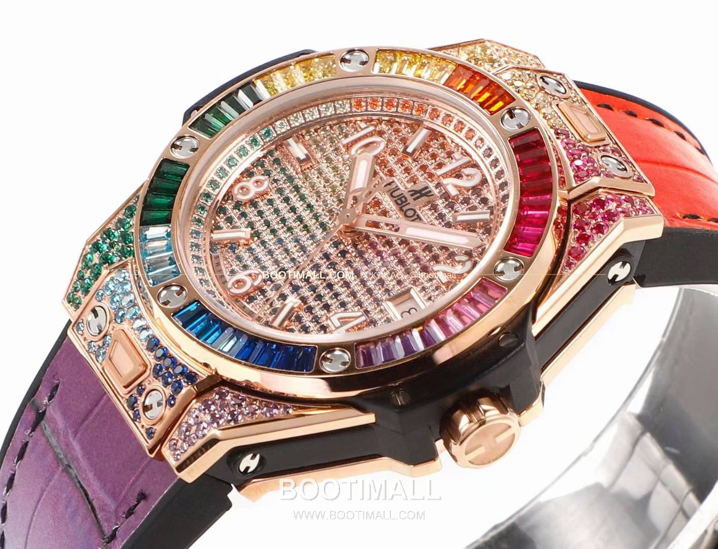 위블로 빅뱅 스틸 레인보우베젤 다이아세팅 오토매틱 Hublot Big Bang Steel Rainbow Bezel Diamond Set Automatic 39mm 5