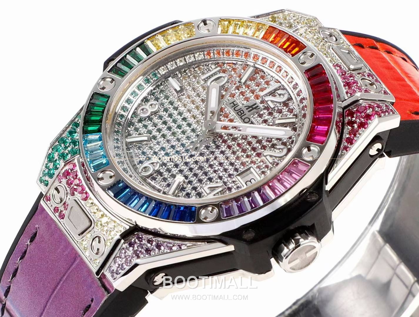 위블로 빅뱅 스틸 레인보우베젤 다이아세팅 오토매틱 Hublot Big Bang Steel Rainbow Bezel Diamond Set Automatic 39mm 5
