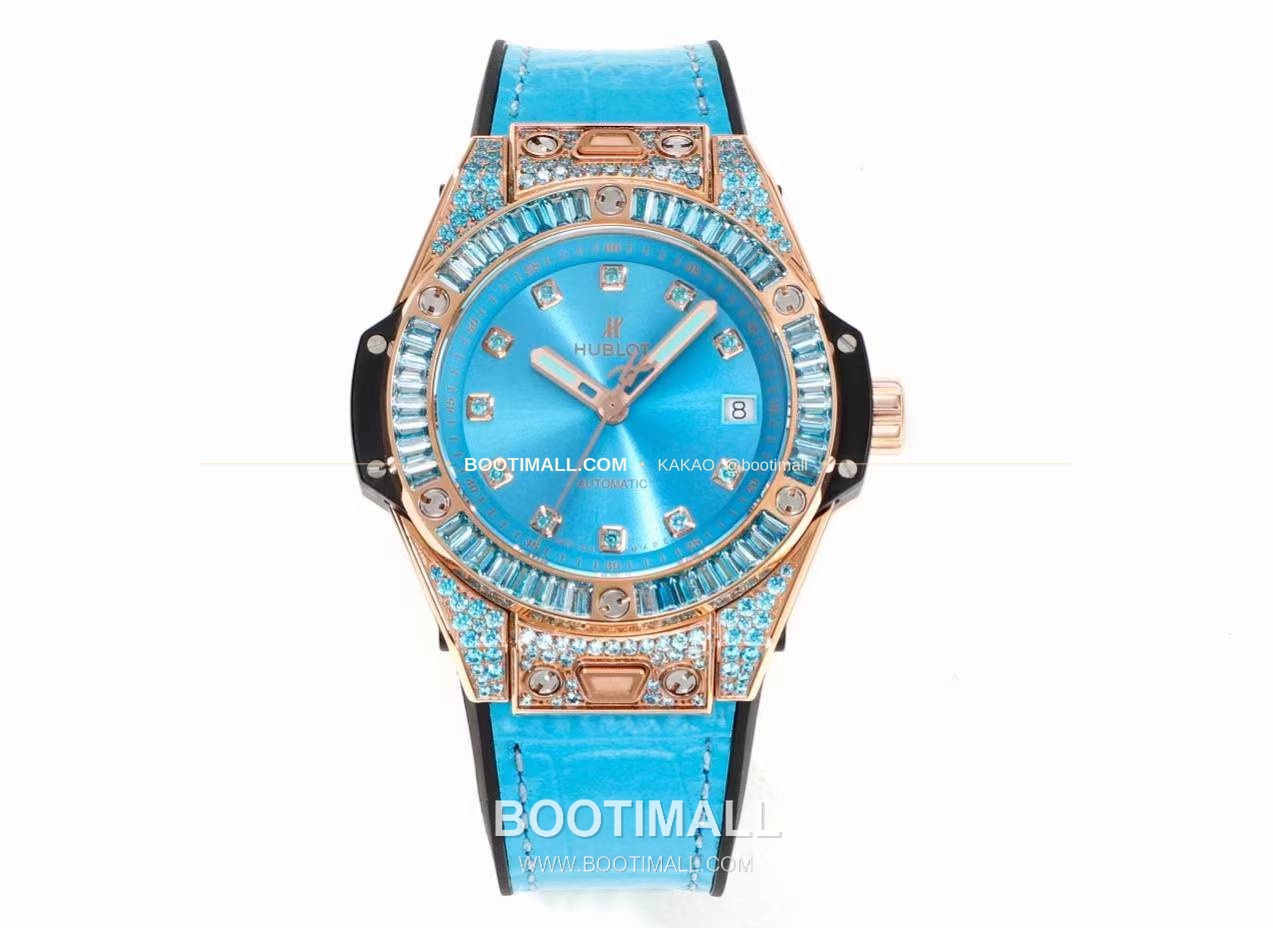 위블로 빅뱅 스틸 레인보우베젤 다이아세팅 오토매틱 Hublot Big Bang Steel Rainbow Bezel Diamond Set Automatic 39mm 2