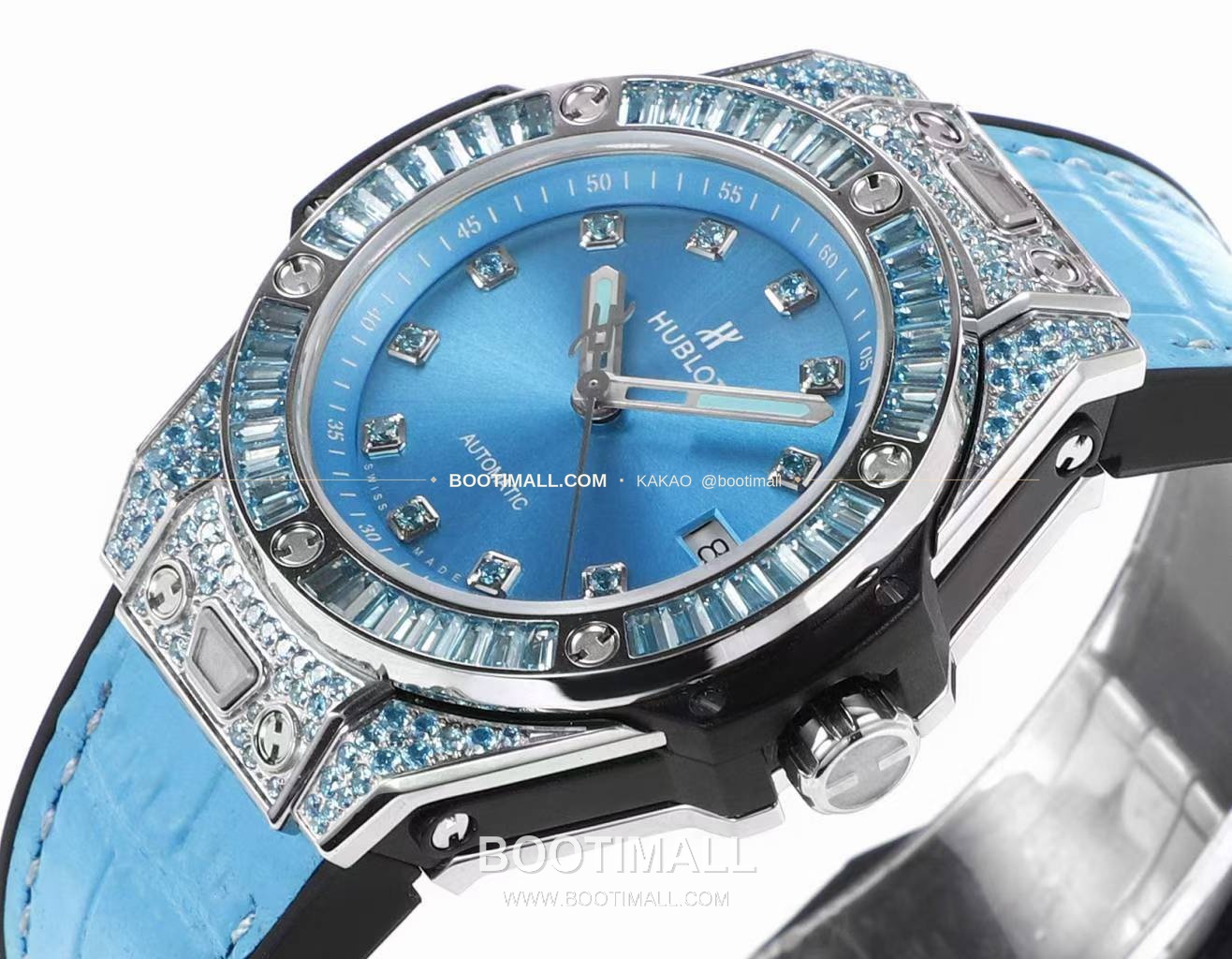 위블로 빅뱅 스틸 레인보우베젤 다이아세팅 오토매틱 Hublot Big Bang Steel Rainbow Bezel Diamond Set Automatic 39mm 4