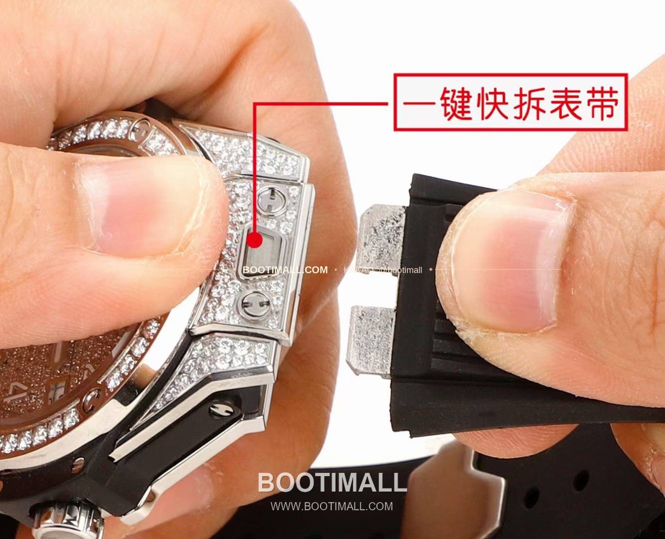 위블로 빅뱅 스틸 레인보우베젤 다이아세팅 오토매틱 Hublot Big Bang Steel Rainbow Bezel Diamond Set Automatic 39mm 10