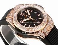 위블로 빅뱅 스틸 레인보우베젤 다이아세팅 오토매틱 Hublot Big Bang Steel Rainbow Bezel Diamond Set Automatic 39mm 4
