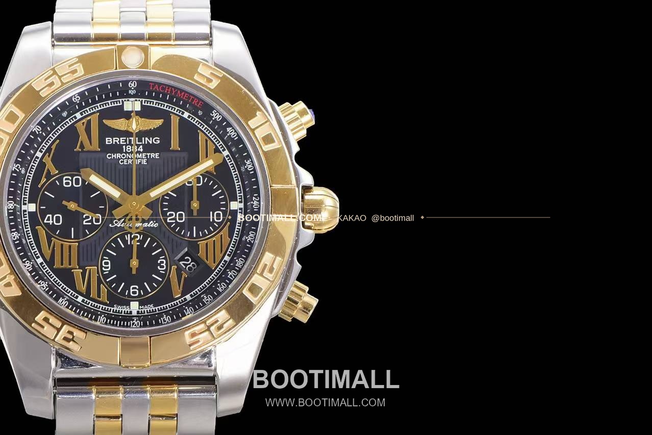 브라이틀링 크로노맷 스틸 블랙다이얼 크로노그래프 오토매틱 Breitling Chronomat Steel Black Dial Chronograph Automatic 44mm 4