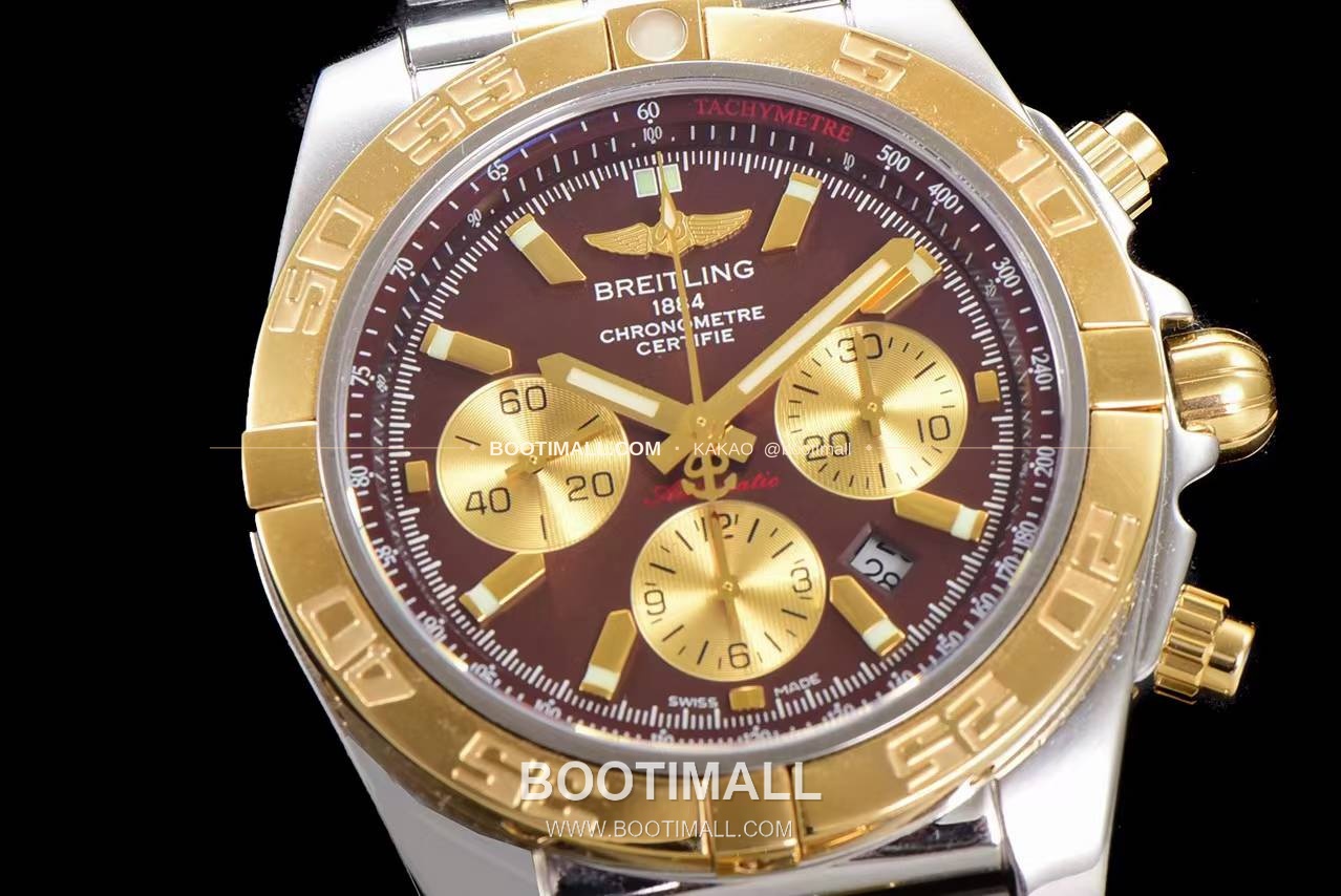 브라이틀링 크로노맷 스틸 블랙다이얼 크로노그래프 오토매틱 Breitling Chronomat Steel Black Dial Chronograph Automatic 44mm 5