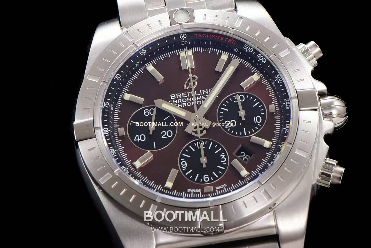 브라이틀링 크로노맷 스틸 블랙다이얼 크로노그래프 오토매틱 Breitling Chronomat Steel Black Dial Chronograph Automatic 44mm 5