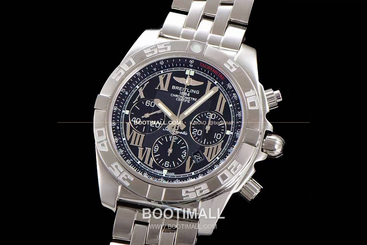 브라이틀링 크로노맷 스틸 블랙다이얼 크로노그래프 오토매틱 Breitling Chronomat Steel Black Dial Chronograph Automatic 44mm 3
