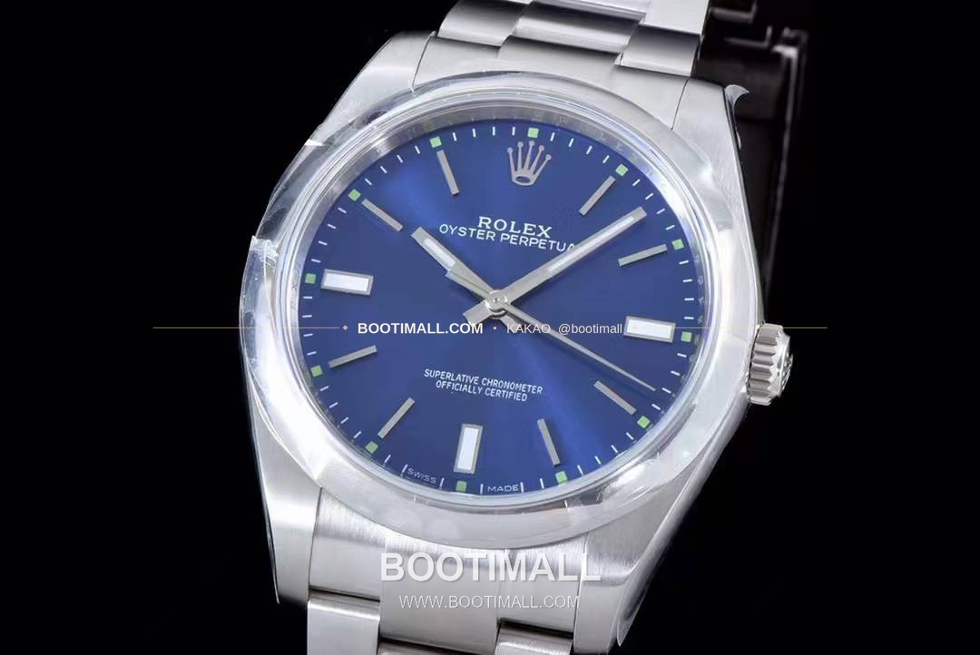 롤렉스 오이스터 퍼페추얼 904L스틸 블루다이얼 오토매틱 Rolex Oyster Perpetual 904L Steel Blue Dial Automatic 114300 39mm 5