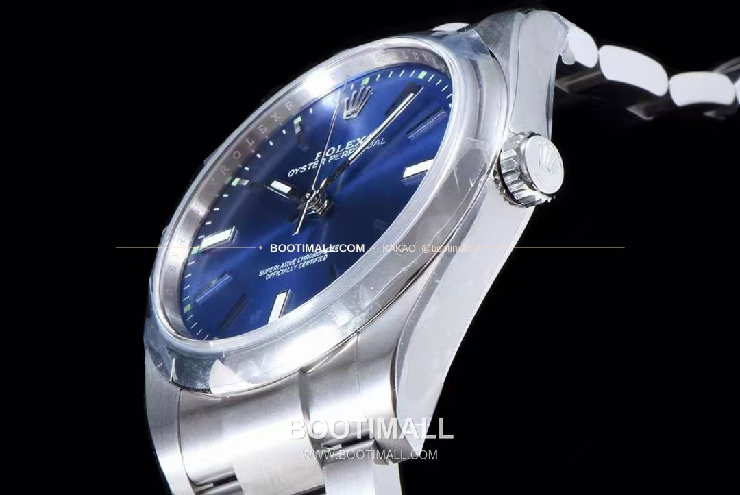 롤렉스 오이스터 퍼페추얼 904L스틸 블루다이얼 오토매틱 Rolex Oyster Perpetual 904L Steel Blue Dial Automatic 114300 39mm 8