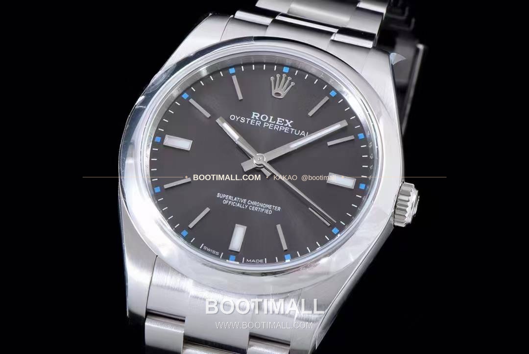 롤렉스 오이스터 퍼페추얼 904L스틸 블루다이얼 오토매틱 Rolex Oyster Perpetual 904L Steel Blue Dial Automatic 114300 39mm 5