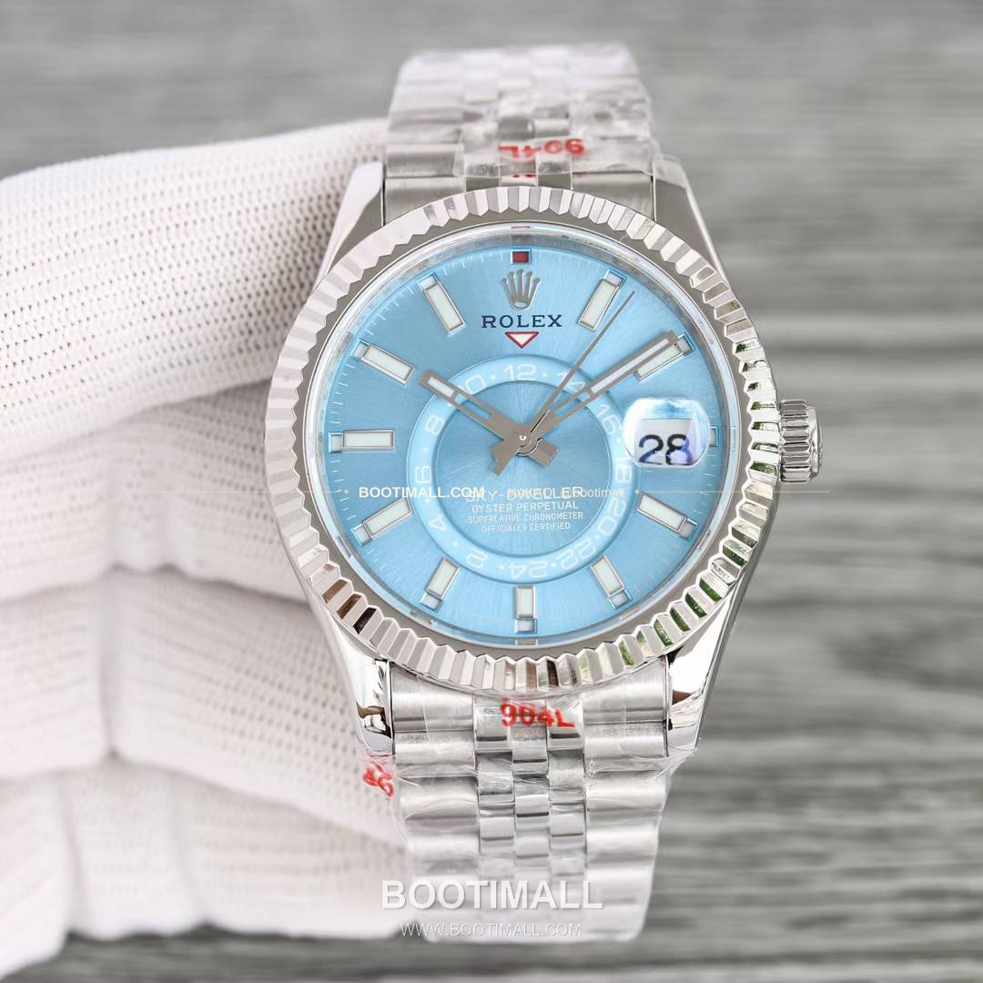 롤렉스 스카이드웰러 904L스틸 블루다이얼 애뉴얼캘린더 듀얼타임 오토매틱 Rolex Sky-Dweller 904L Steel Blue Dial Annual Calendar Dual Time Automatic 42mm 4
