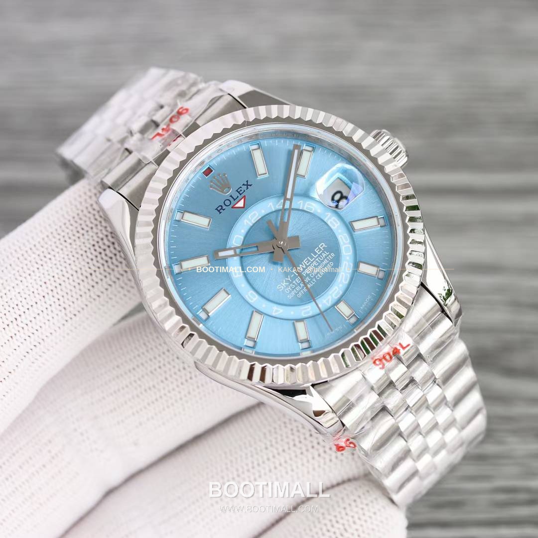롤렉스 스카이드웰러 904L스틸 블루다이얼 애뉴얼캘린더 듀얼타임 오토매틱 Rolex Sky-Dweller 904L Steel Blue Dial Annual Calendar Dual Time Automatic 42mm 5