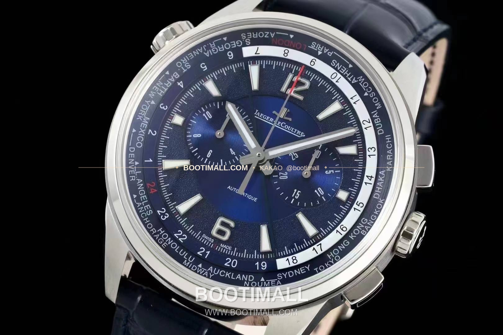 예거르쿨트르 폴라리스 월드타임 크로노그래프 스틸 블루블랙다이얼 오토매틱 Jaeger LeCoultre Polaris World Time Chronograph Steel Blue Black Dial Automatic 44mm 3