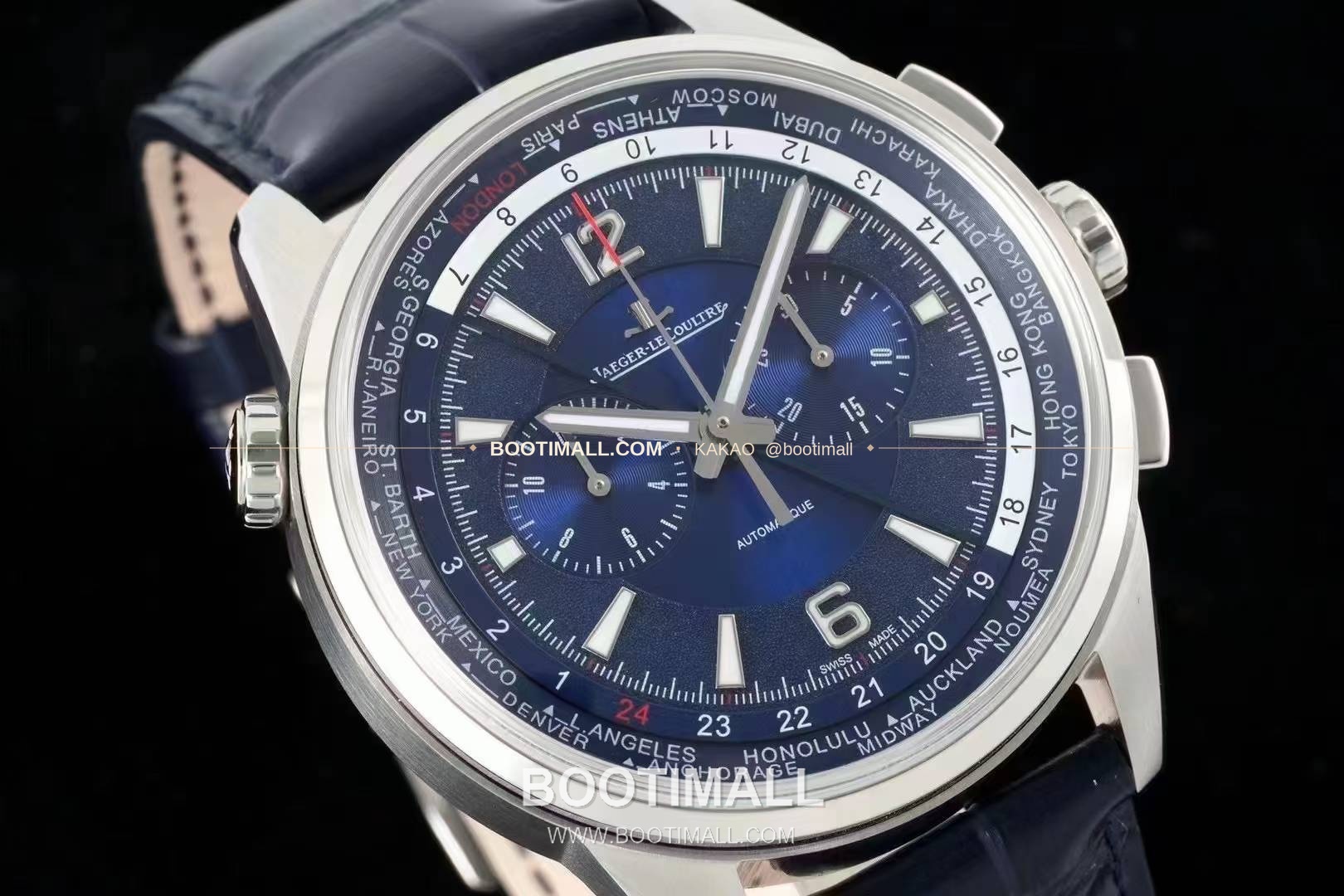 예거르쿨트르 폴라리스 월드타임 크로노그래프 스틸 블루블랙다이얼 오토매틱 Jaeger LeCoultre Polaris World Time Chronograph Steel Blue Black Dial Automatic 44mm 4