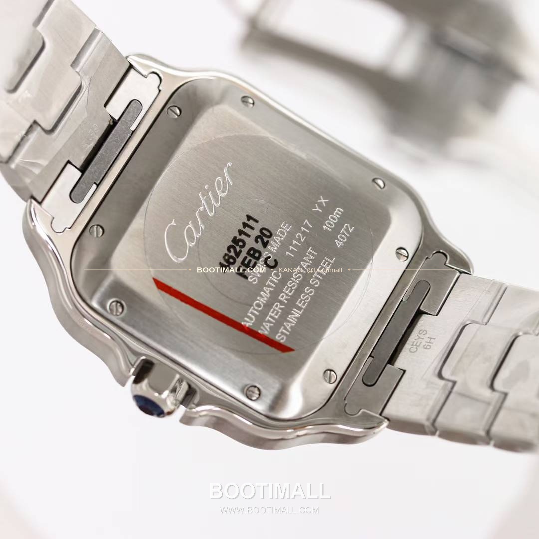 까르띠에 산토스 스틸 블루베젤 러버스트랩 오토매틱 Cartier Santos Steel Blue Bezel Rubber Strap Automatic 39.8mm 8