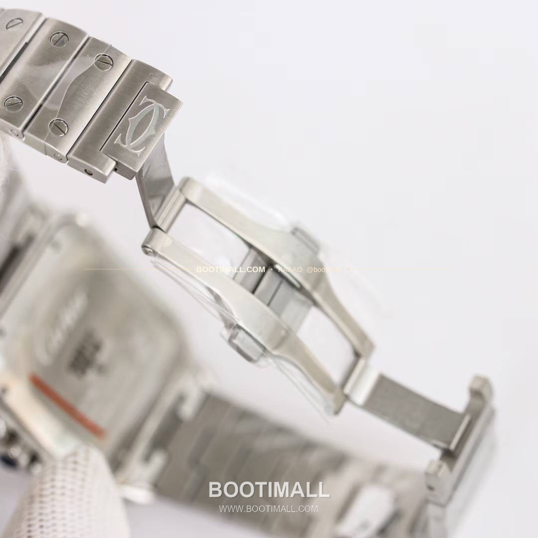 까르띠에 산토스 스틸 블루베젤 러버스트랩 오토매틱 Cartier Santos Steel Blue Bezel Rubber Strap Automatic 39.8mm 9