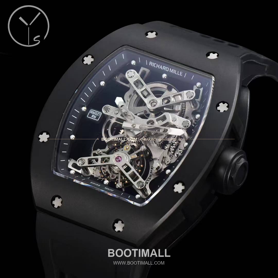 리차드밀 RM027 티타늄 스켈레톤 투르비옹 수동 Richard Mille RM027 Titanium Skeleton Tourbillon Manual 43x50mm 3