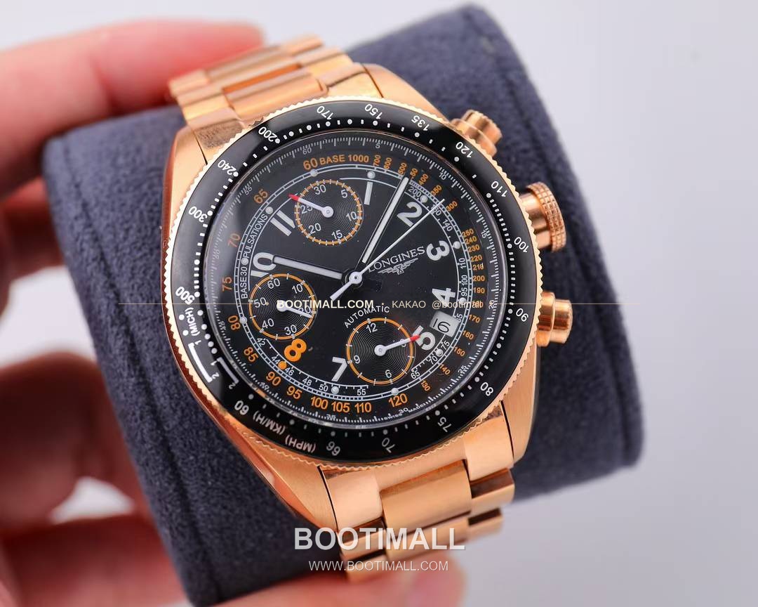 론진 헤리티지 스포츠 크로노그래프 스틸 블랙다이얼 오토매틱 Longines Heritage Sport Chronograph Steel Black Dial Automatic 42mm 2