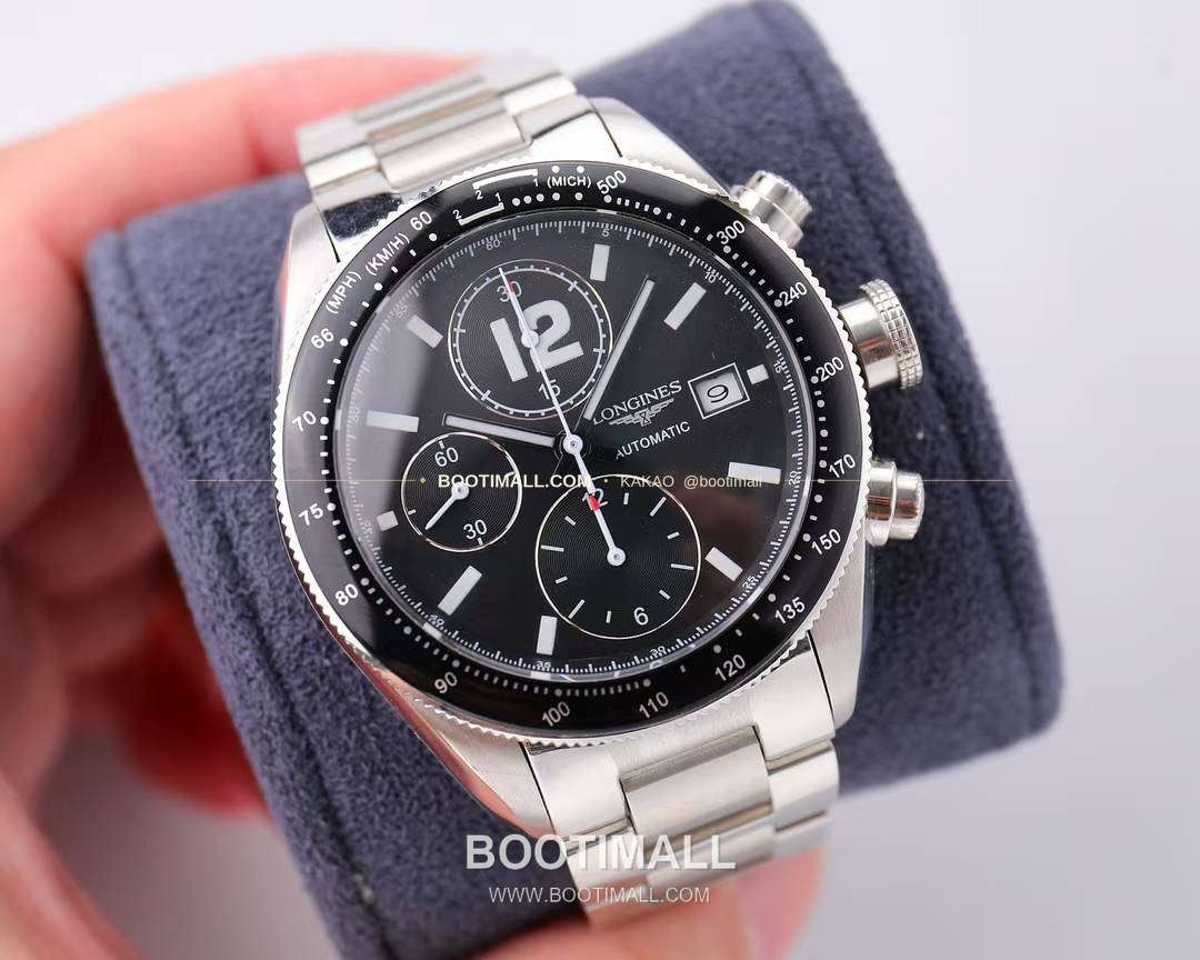 론진 헤리티지 스포츠 크로노그래프 스틸 블랙다이얼 오토매틱 Longines Heritage Sport Chronograph Steel Black Dial Automatic 42mm 3