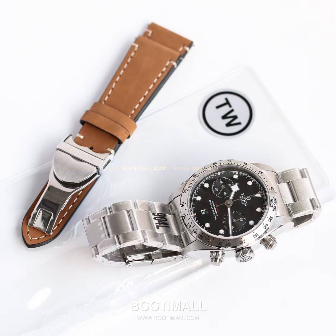 튜더 블랙베이 크로노 스틸 골드 블랙다이얼 크로노그래프 오토매틱 Tudor Black Bay Chrono Steel Gold Black Dial Chronograph Automatic M79363N 41mm 9