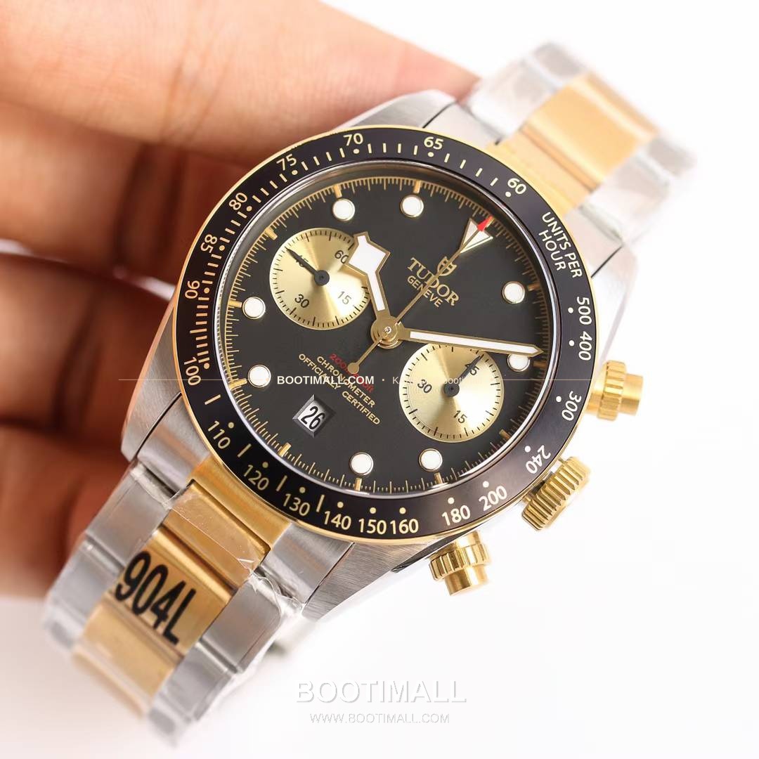 튜더 블랙베이 크로노 스틸 골드 블랙다이얼 크로노그래프 오토매틱 Tudor Black Bay Chrono Steel Gold Black Dial Chronograph Automatic M79363N 41mm 3