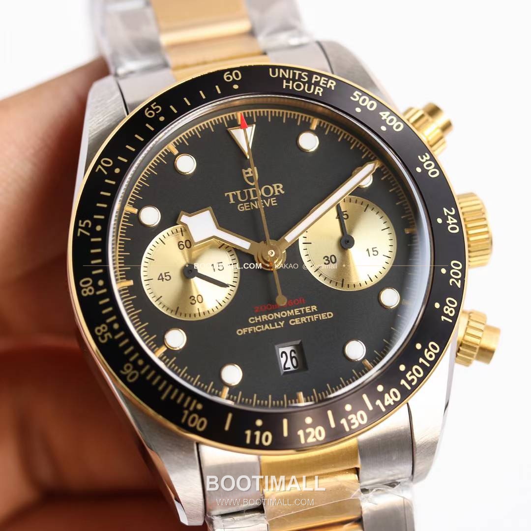 튜더 블랙베이 크로노 스틸 골드 블랙다이얼 크로노그래프 오토매틱 Tudor Black Bay Chrono Steel Gold Black Dial Chronograph Automatic M79363N 41mm 4
