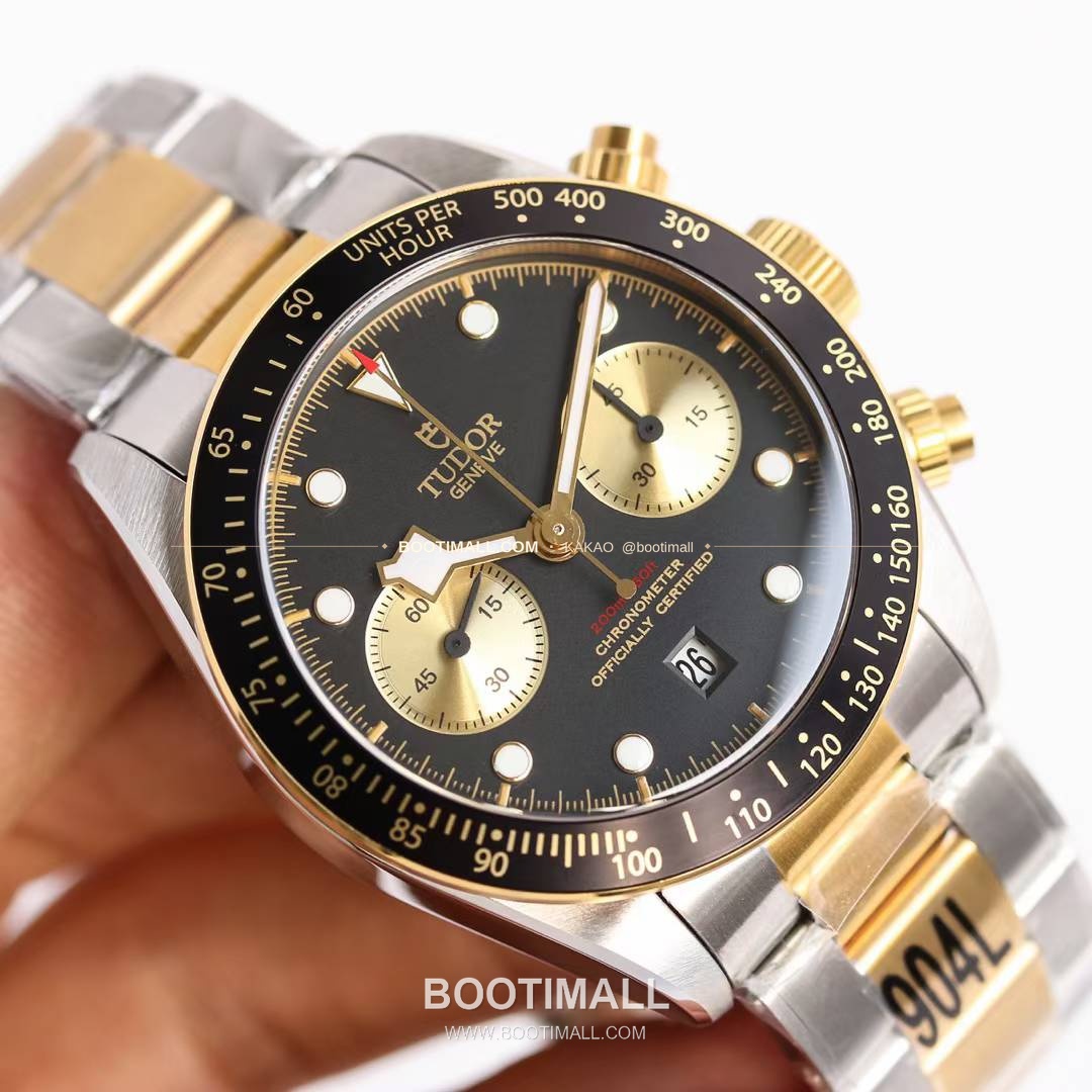 튜더 블랙베이 크로노 스틸 골드 블랙다이얼 크로노그래프 오토매틱 Tudor Black Bay Chrono Steel Gold Black Dial Chronograph Automatic M79363N 41mm 5