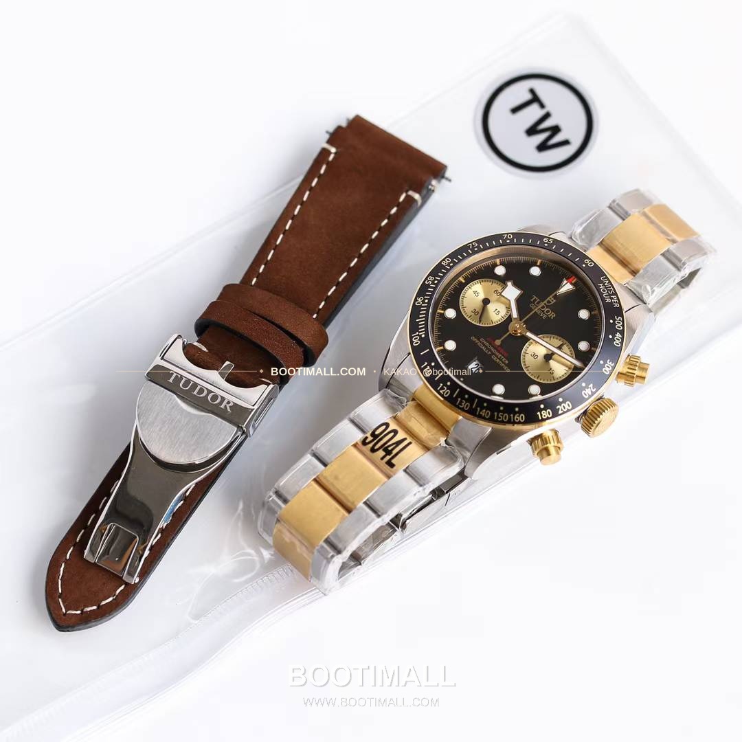 튜더 블랙베이 크로노 스틸 골드 블랙다이얼 크로노그래프 오토매틱 Tudor Black Bay Chrono Steel Gold Black Dial Chronograph Automatic M79363N 41mm 8