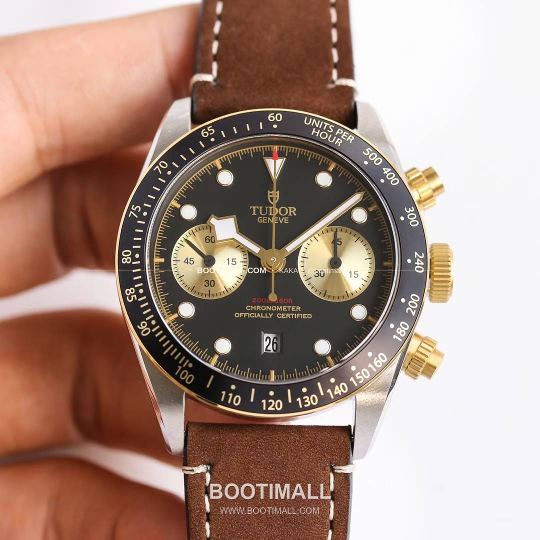 튜더 블랙베이 크로노 스틸 골드 블랙다이얼 크로노그래프 오토매틱 Tudor Black Bay Chrono Steel Gold Black Dial Chronograph Automatic M79363N 41mm 1