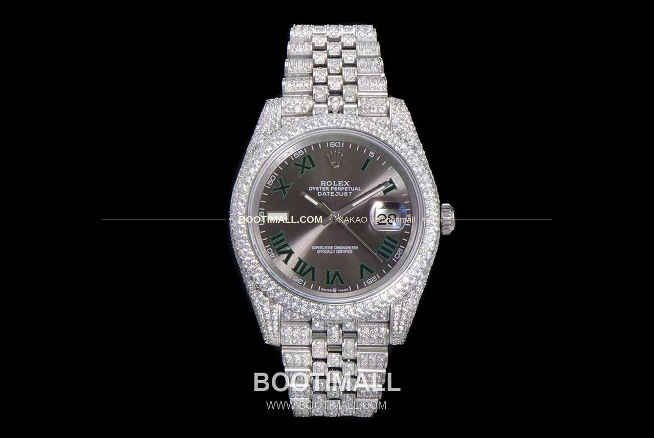 롤렉스 데이트저스트 904L스틸 풀다이아 아이스아웃 오토매틱 Rolex Datejust 904L Steel Full Diamond Iced Out Automatic 41mm 2