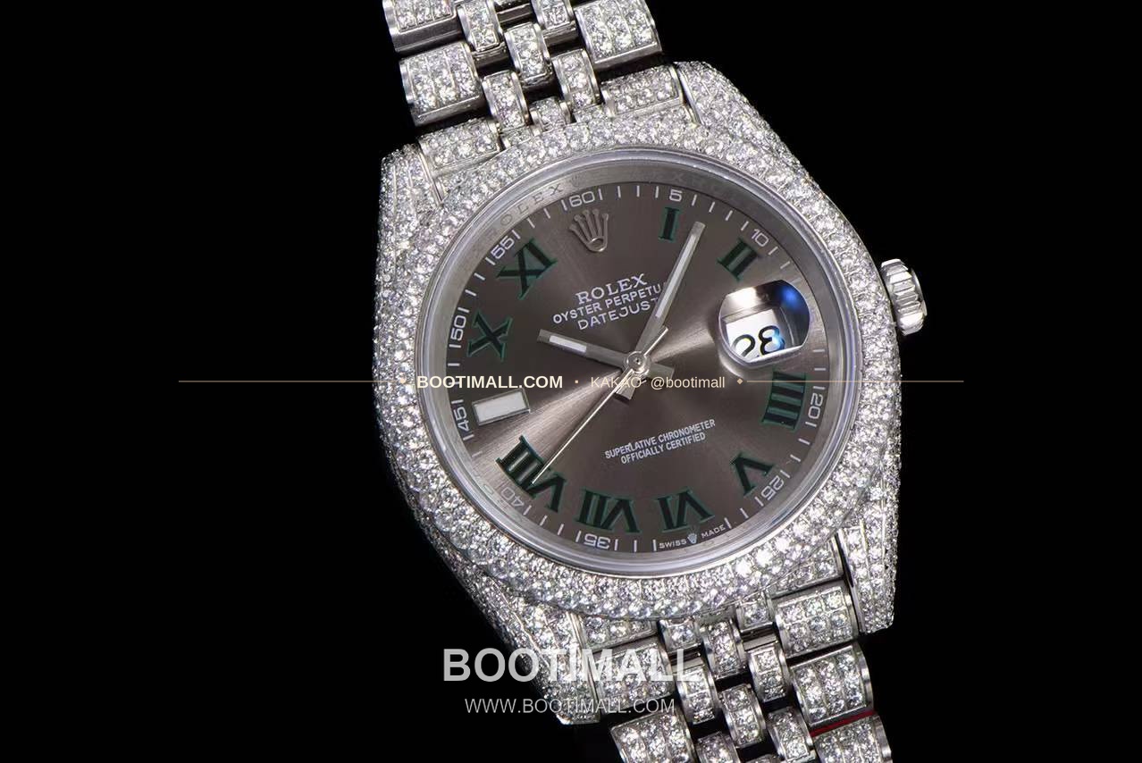 롤렉스 데이트저스트 904L스틸 풀다이아 아이스아웃 오토매틱 Rolex Datejust 904L Steel Full Diamond Iced Out Automatic 41mm 3
