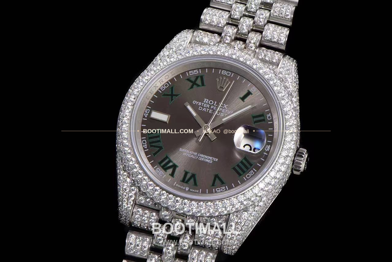 롤렉스 데이트저스트 904L스틸 풀다이아 아이스아웃 오토매틱 Rolex Datejust 904L Steel Full Diamond Iced Out Automatic 41mm 4