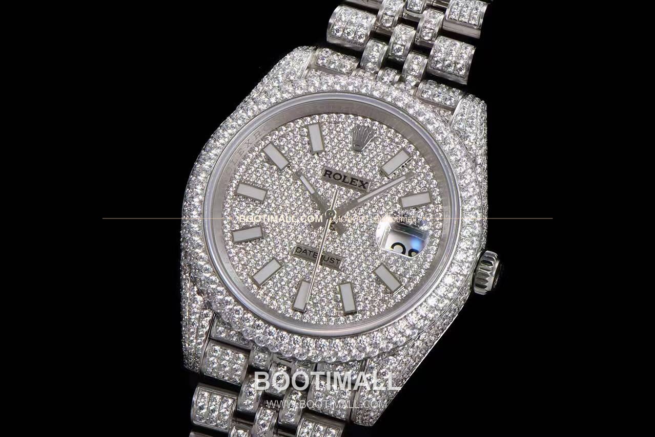 롤렉스 데이트저스트 904L스틸 풀다이아 아이스아웃 오토매틱 Rolex Datejust 904L Steel Full Diamond Iced Out Automatic 41mm 2