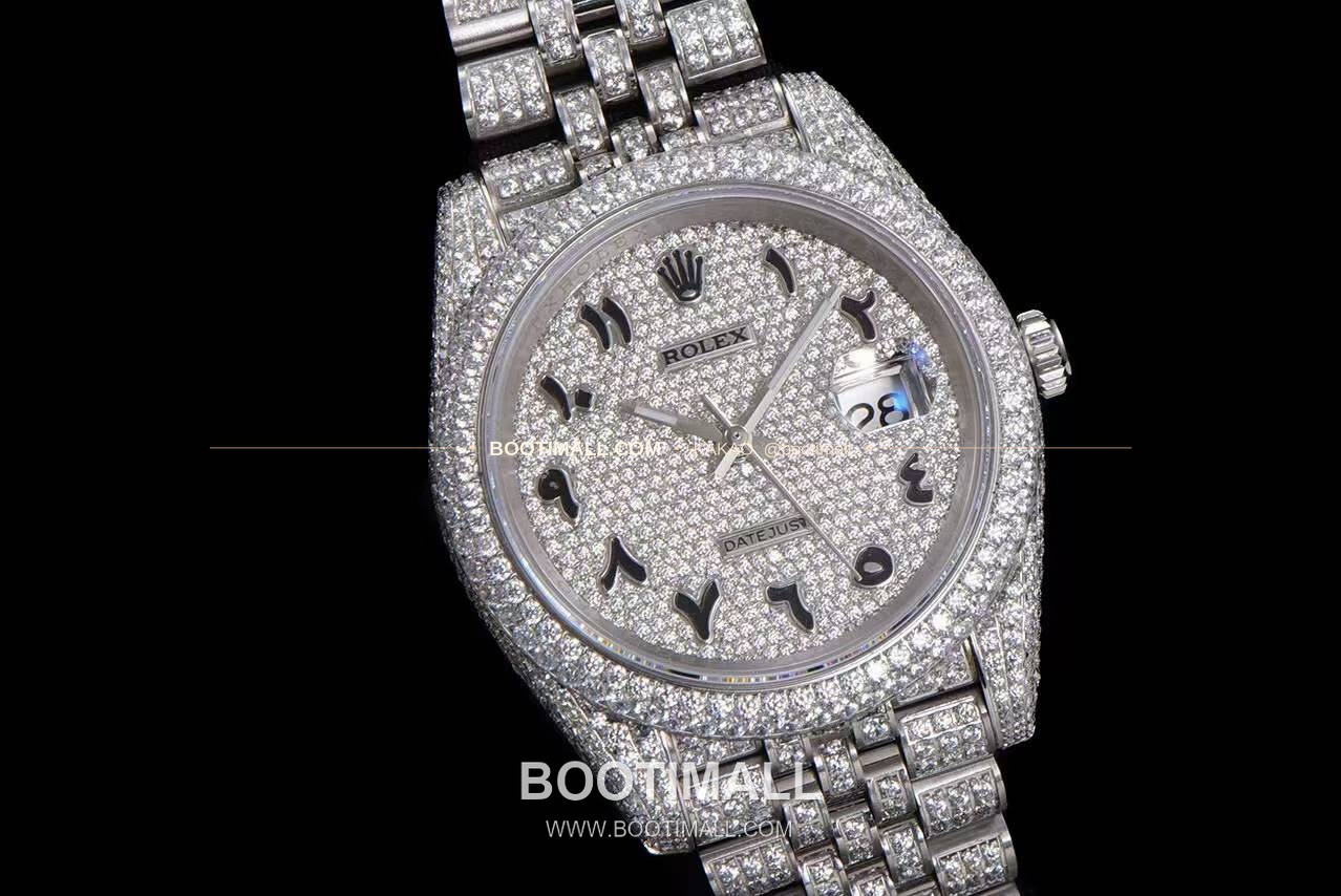 롤렉스 데이트저스트 904L스틸 풀다이아 아이스아웃 오토매틱 Rolex Datejust 904L Steel Full Diamond Iced Out Automatic 41mm 3