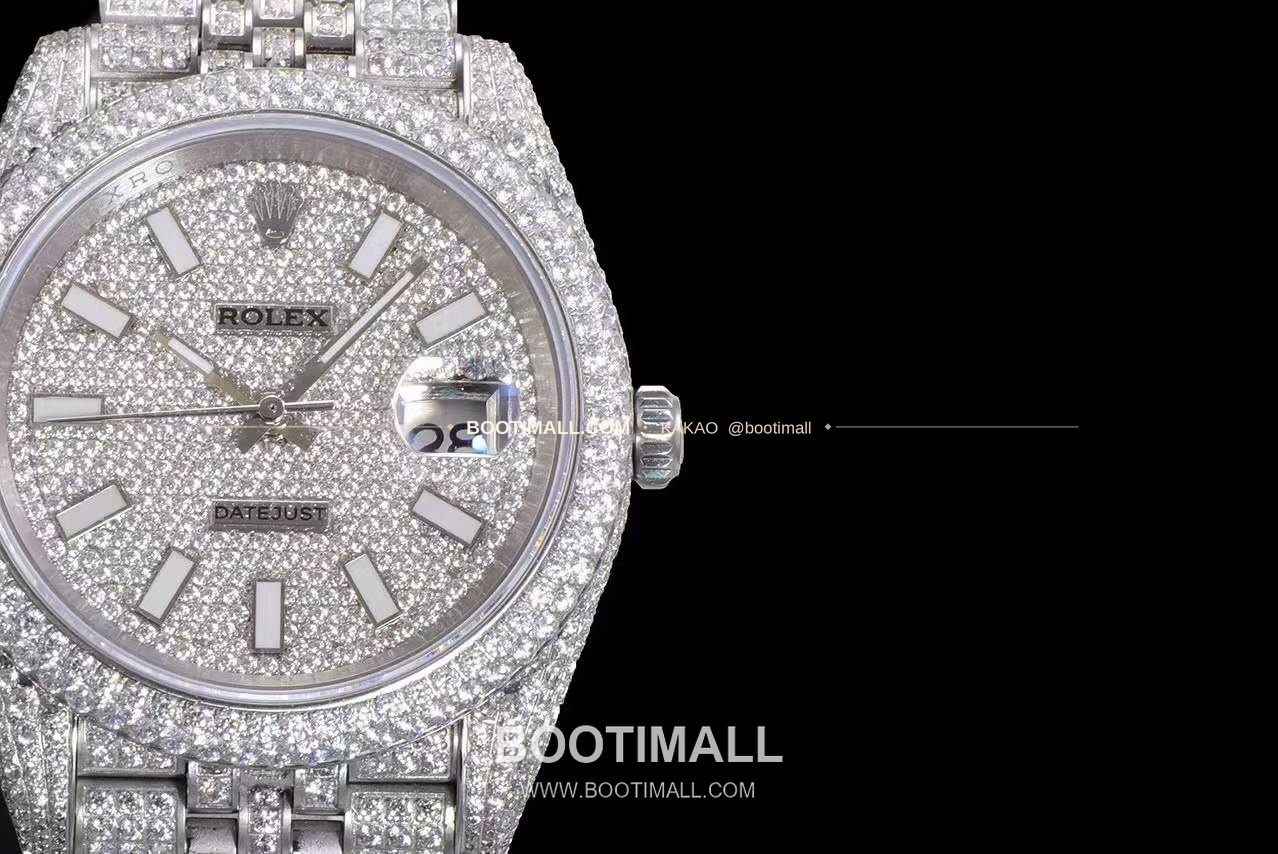 롤렉스 데이트저스트 904L스틸 풀다이아 아이스아웃 오토매틱 Rolex Datejust 904L Steel Full Diamond Iced Out Automatic 41mm 4