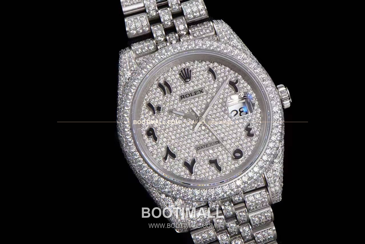 롤렉스 데이트저스트 904L스틸 풀다이아 아이스아웃 오토매틱 Rolex Datejust 904L Steel Full Diamond Iced Out Automatic 41mm 2