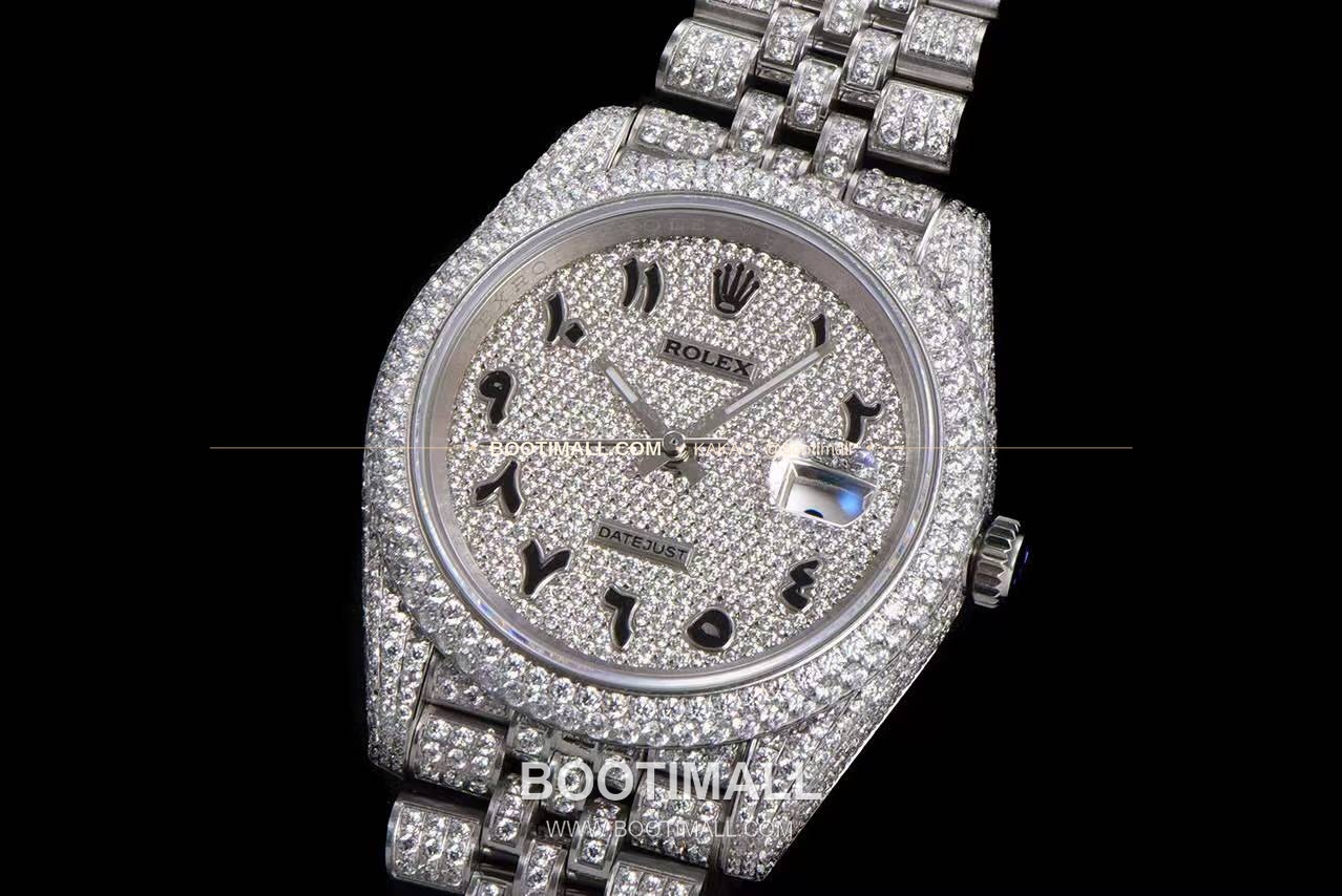롤렉스 데이트저스트 904L스틸 풀다이아 아이스아웃 오토매틱 Rolex Datejust 904L Steel Full Diamond Iced Out Automatic 41mm 3